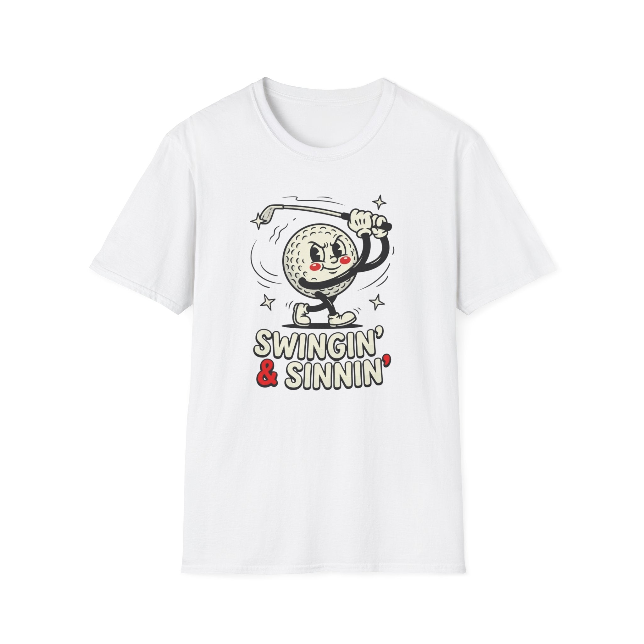 'Swingin' & Sinnin' Golf Cartoon T‑Shirt