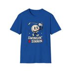 'Swingin' & Sinnin' Golf Cartoon T‑Shirt