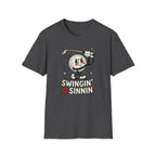 'Swingin' & Sinnin' Golf Cartoon T‑Shirt