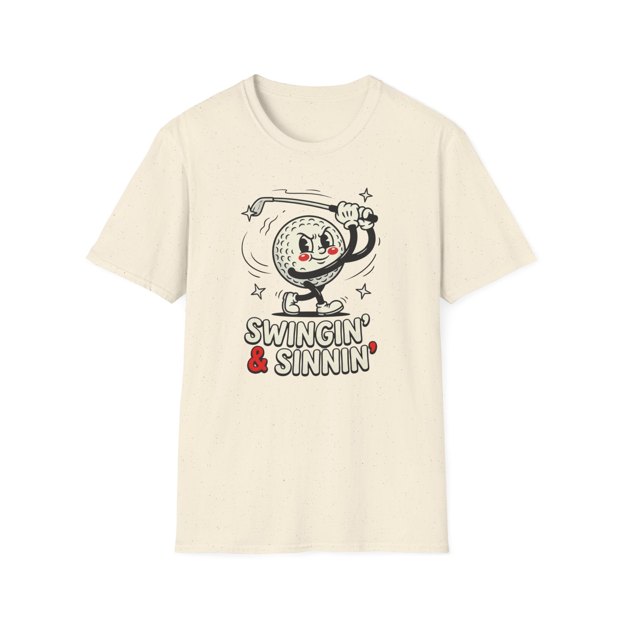 'Swingin' & Sinnin' Golf Cartoon T‑Shirt