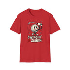 'Swingin' & Sinnin' Golf Cartoon T‑Shirt