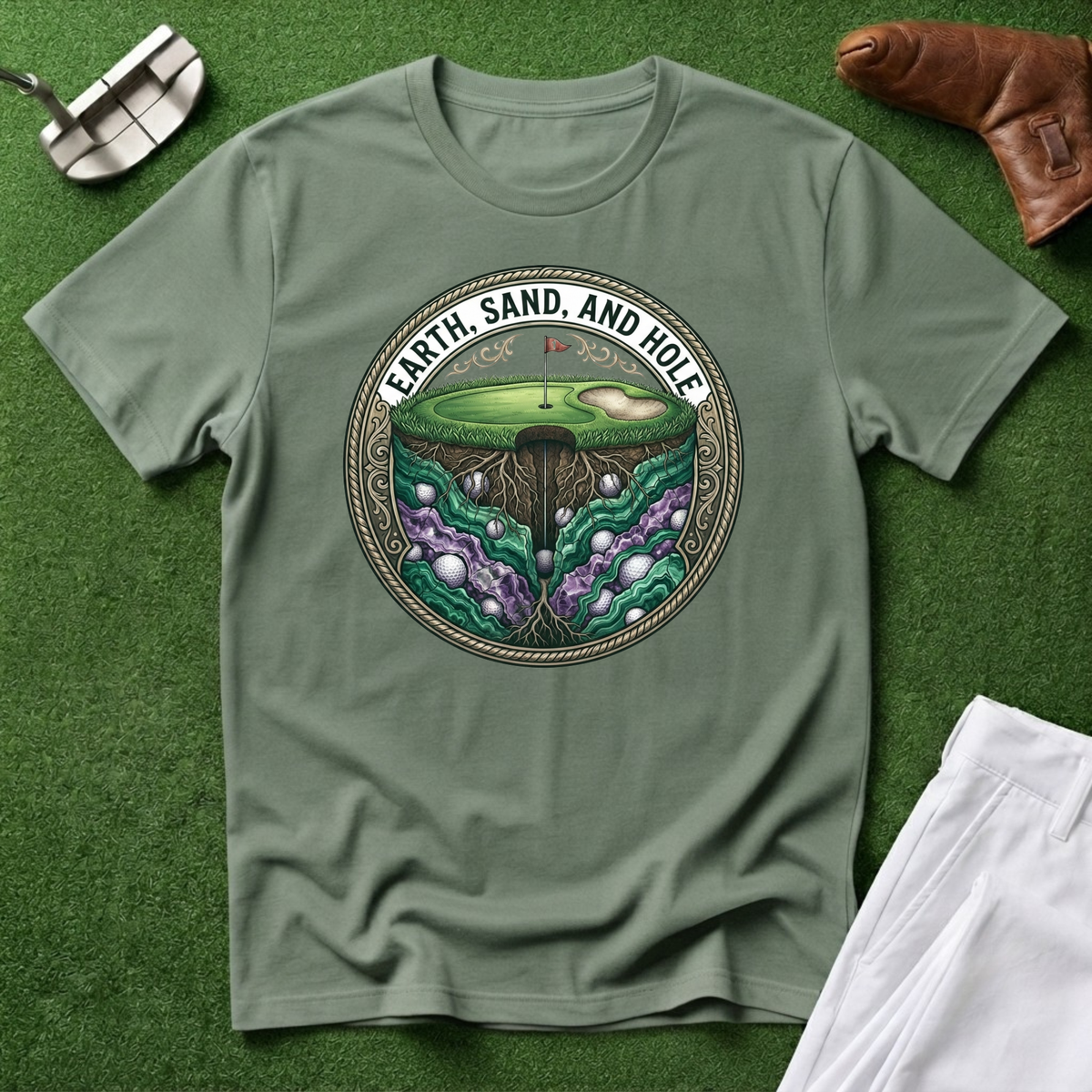 Earth, Sand, and Hole Golf T-Shirt