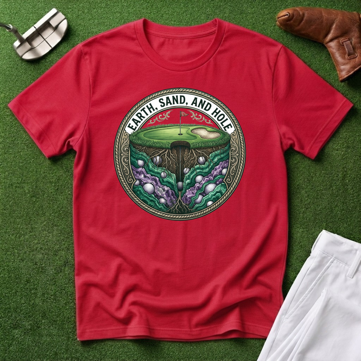 Earth, Sand, and Hole Golf T-Shirt