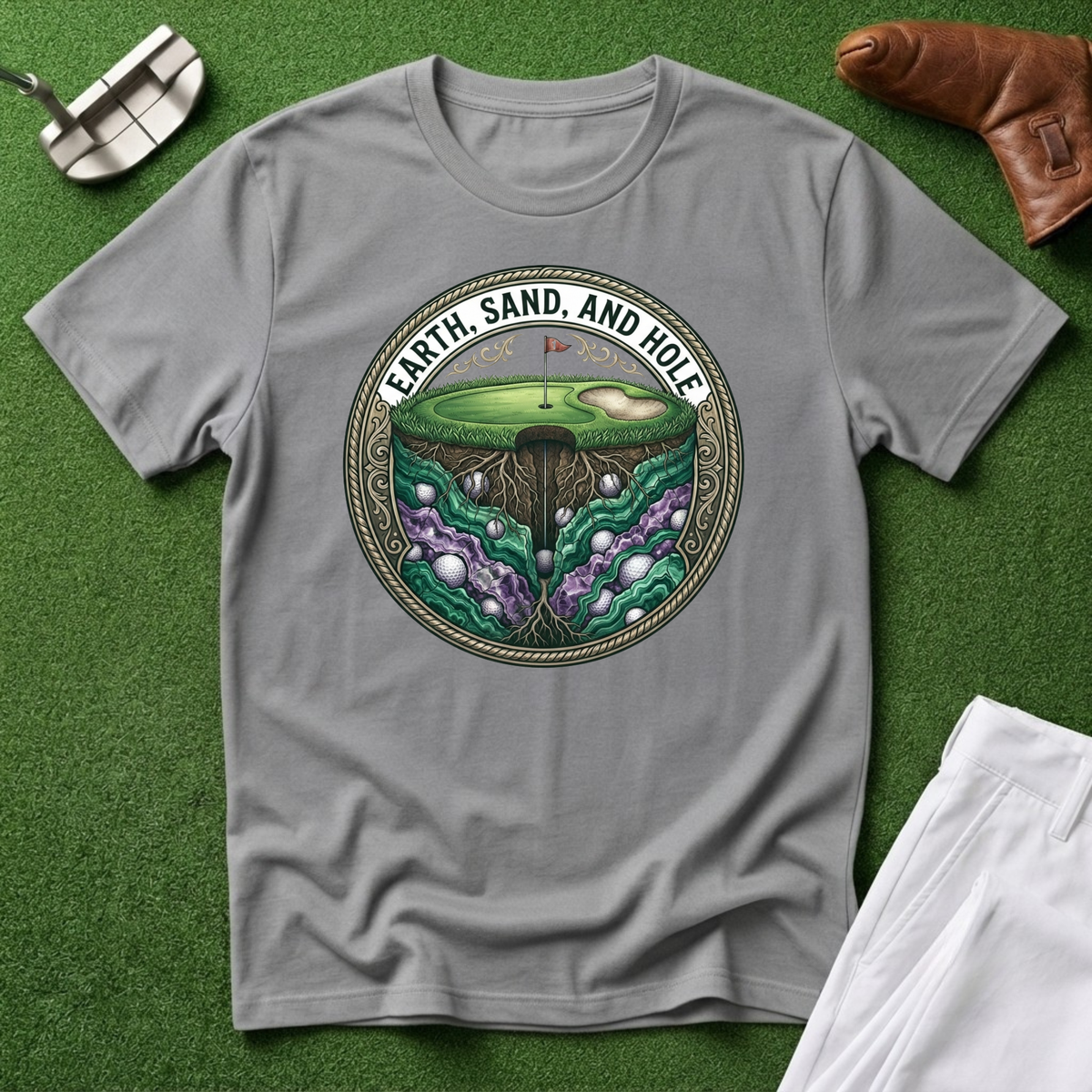 Earth, Sand, and Hole Golf T-Shirt