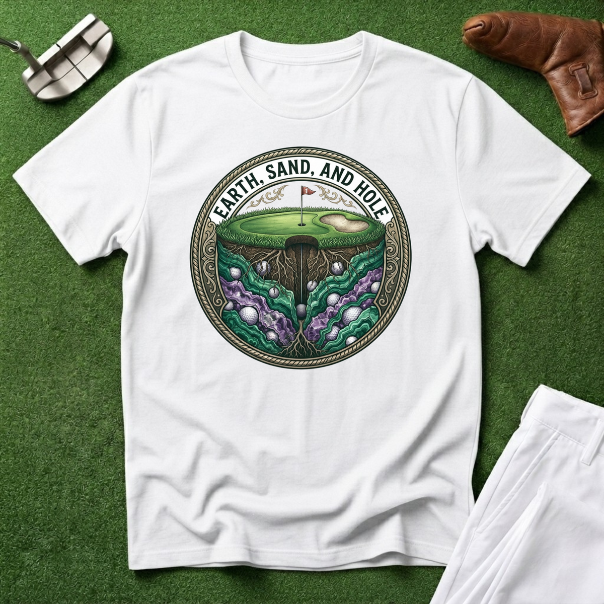 Earth, Sand, and Hole Golf T-Shirt